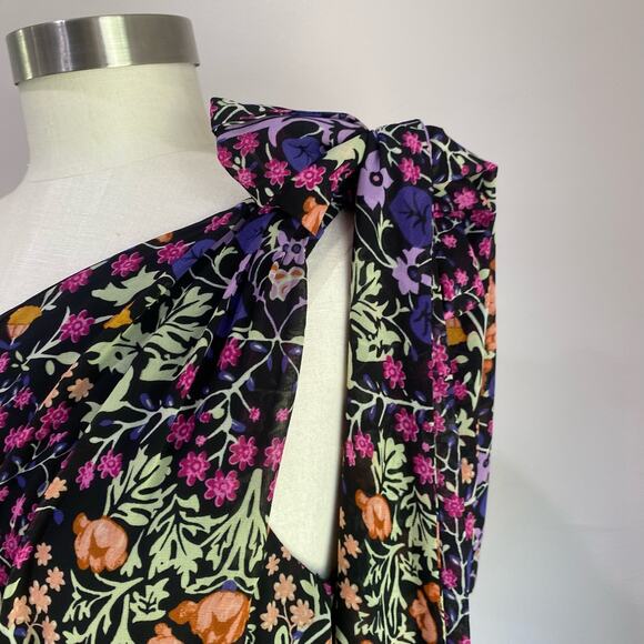 Eva Mendes New York & Co One Shoulder Floral maxi dress Size S - Picture 3 of 16